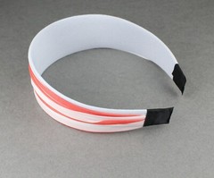 Coral White fabric headband 1 5/8″ wide hair band accessory scrunched fabric