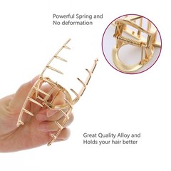 LUKACY 6 Pack Gold Metal Hair Clips – 4 Inch Large 6 Count (Pack of 1),