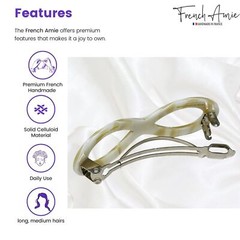 French Amie Infinity Loop 3” Cellulose Handmade Automatic Hair Barrette