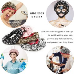 TCOTBE 4 Pieces Shower Cap for Women, Elastic and Reusable, Environmental Protec