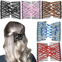 5 Pieces Elastic Magic Hair Comb Stretchy Double Comb Hair Forks Clips for Women