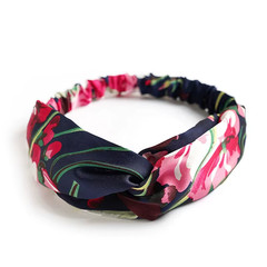 New Boho Women Soft Solid Print Headbands Vintage Cross Knot Elastic Hairbands T