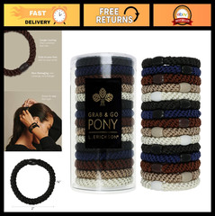 15 Pack No-Crease Hair Ties for Thick Hair – Strong Hold Ponytail Bands, Neutral