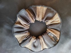 FENDI Pequin pecan Scrunchie Hair Tie Clip Brown Khaki W15cm x H15cm x D0.1cm