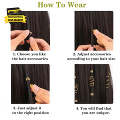 110 Pcs Gold Hair Jewelry for Braids and Dreadlocks – Metal Rings, Cuffs, Clips