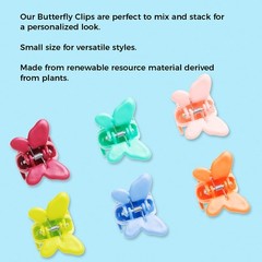 Planet Goody Eco Friendly 6 Count Butterfly Mini Claw Hair Clips Set