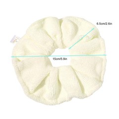 Ivyu Microfiber Hair Drying Scrunchies Towel Fiber 1 Count (Pack of 4), White