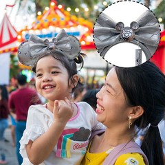 100th Anniversary Disney Ears Headband Silver Bow Women Girls Minnie Mouse