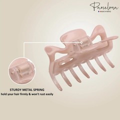 Parcelona French Classic Small 2.5″ Celluloid Set of 2 Jaw Hair Claws for Women