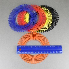 Blue Orange Red Yellw headband Set 5 Flex spider hair comb teeth zigzag stretch