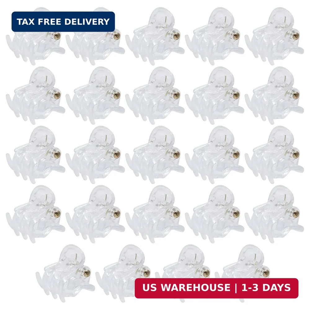 BokWin 24 Pcs Mini Hair Clips,0.6 Inch Claw 1 Count (Pack of 24) Clear