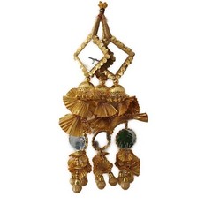 GOLDEN COLOR THREE BIG SQUARES MIRRORS AND CIRCLES DESIGN PARANDA