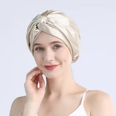 100 Mulberry Silk Turban Bonnets for Women Twisted Sleeping Night Cap 19