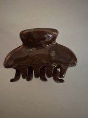 Vintage Tortoise Shell Hair Claw Clips Lot Of 5 Mixed Shapes Brown Acetate