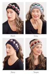 JANICE APPAREL Women Soft Winter Warm Solid Color Diamond Pattern Knit Headband