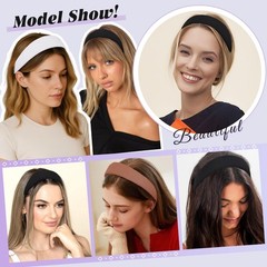 6 PCS Headbands Women Cute Thick Solid Color Non-Slip Hard Plastic Fashion