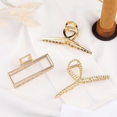 Mehayi 3 PCS Metal Large Claw Clips for Thick Heavy 3 Count (Pack of 1), Gold