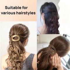 4Pc Large Women Flat Hair 1 Count (Pack of 4), Brown, apricot, black, yellow