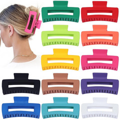 4.1 Inch Jumbo Claw Clips for Thick Hair – 12 Pcs Square Hair Accessories for Wo