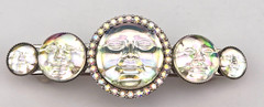 Kirks Folly Seaview Water Moon 5 Stone Barrette SST One of A Kind Signed