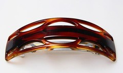 MADE IN FRANCE Quality Celluloid Tortoise Shell Medium Barrette Hair Clip T14