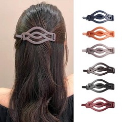 Siysig flat hair clips for women,no slip 1 Count (Pack of 6), Brown
