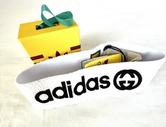 GUCCI X Adidas Sporty White / Black Printed Headband Size Small