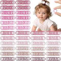 CÉLLOT 360PCS Pink Baby Hair Ties, 2cm in Diameter No Crease Pink(for Baby)