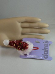 Claire’s Christmas Hair Hat Clip Red White Bling Santa’s Helper USA SELLER