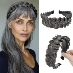 Hair Wide Braided Headbands Hair Piece for Women Synthetic Hair Braid Hairband