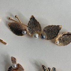 16 Gold Feather Leaf Flower Metal Hair Clips Bobby Pins New Free Shipping