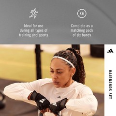Adidas Hairband Set – 6 Thin – Multiple Colors