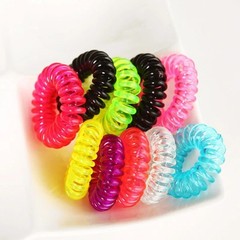 10pcs Hair Rings Hair Rope Elastic Phone Cord Spiral Hair Bands