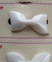 Vintage Hair Barrettes – “Kitty” White Bow Barrette (Style 1)
