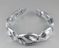 shiny Silver lamé headband 1.5″ wide faux leather headband hair band accessory