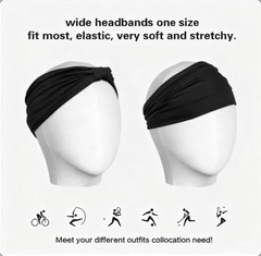 Men Women Sweatband Head Band Elastic Absorbing Headband Sports Fitness Headwear