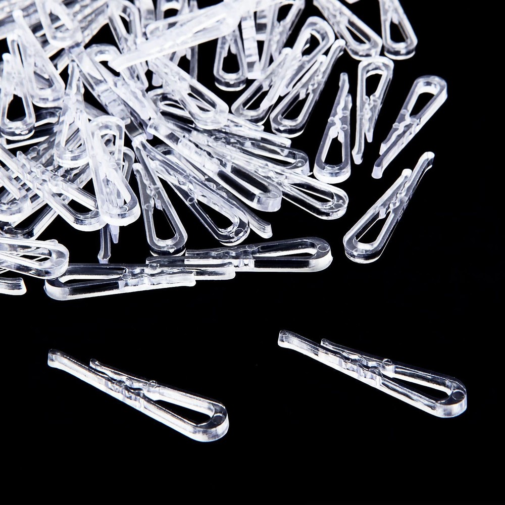 2000Pcs U Shape Plastic Alligator Clips – Clear Clothespins for Shirts, Fabric,