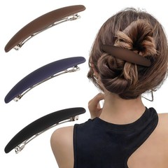 3PCS Large Hair Barrette Matte 4 Inch No Slip 1 Count (Pack of 3), Multicolor