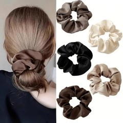 5PCS Women’s Large Scrunchie Hair Ties Set Solid Color Ponytail Holder Bands