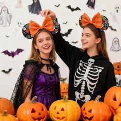 Disney. Parks Orange pumpkin Ghost Headband Halloween new Ears cute hairband
