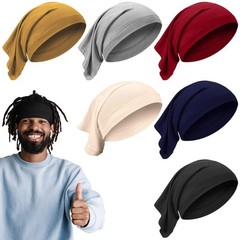 SATINIOR 6 Pcs Spandex Dreadlock Cap Dreadlock Tube Bands Unisex Men Women Elast