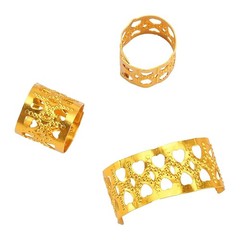 Flexible Dreadlocks Beads: 200 Gold/Silver Heart-Shaped Hair Cuffs for Styling