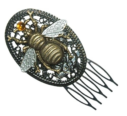 BUMBLE BEE HAIR SIDE COMB Decorative METAL Hair Accessory Ornament
