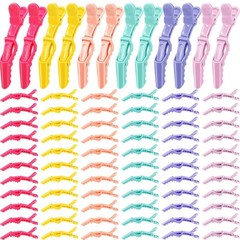 100 Pcs Alligator Sectioning Hair Clips 1 Count (Pack of 100), Multicolor