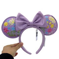 NWT 2024 Disney` Parks Loungefly Flower Purple Minnie Ears Headband Anniversary