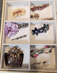 Hair Accessories Flower Collection 27 Pieces Acrylic Fabric Barrettes Lot #198