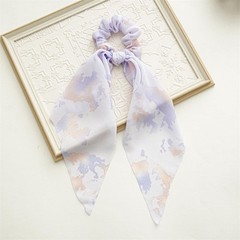 6 PCS Tie-dye Hair Scarf with Ribbon Bow Scrunchies for Women Chiffon Ties
