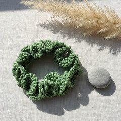 Handmade crochet scrunchie hair tie elastic #212