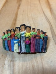 VTG 89s 90s Guatemalan Worry Dolls Hair Clip Barrette Colorful 3” Travel Women