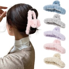5PCS Large Claw 1 Count (Pack of 5), (Plush (Blue+Grey+Pink+Purple+Beige))